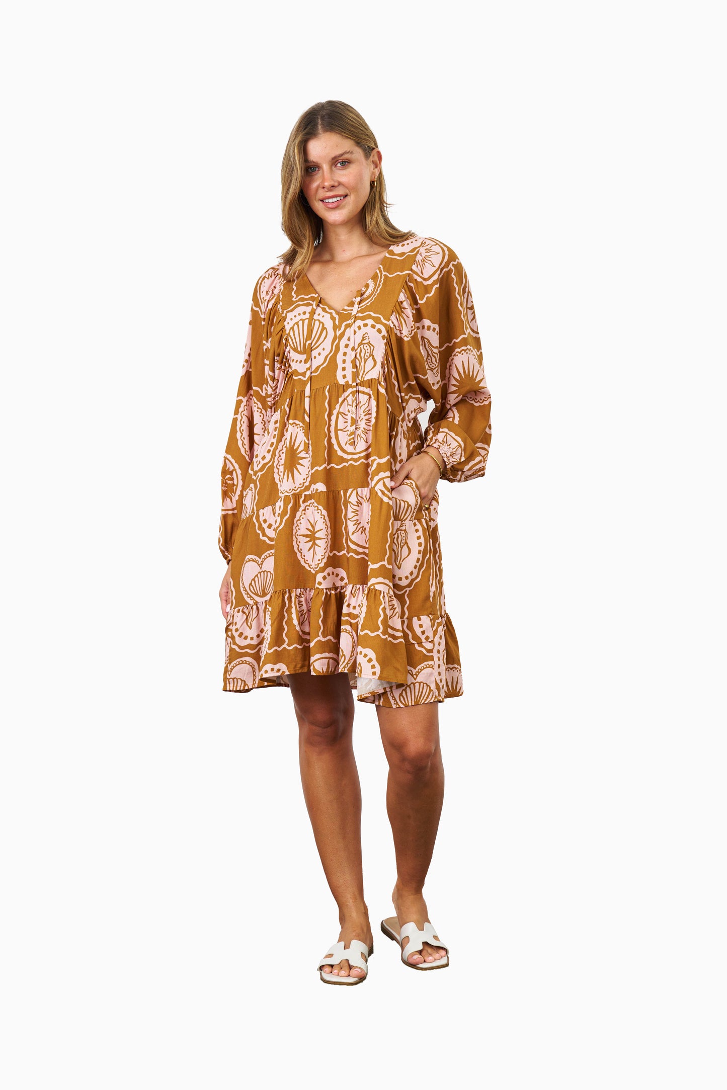 Aaliyah Dress - Brown Pink