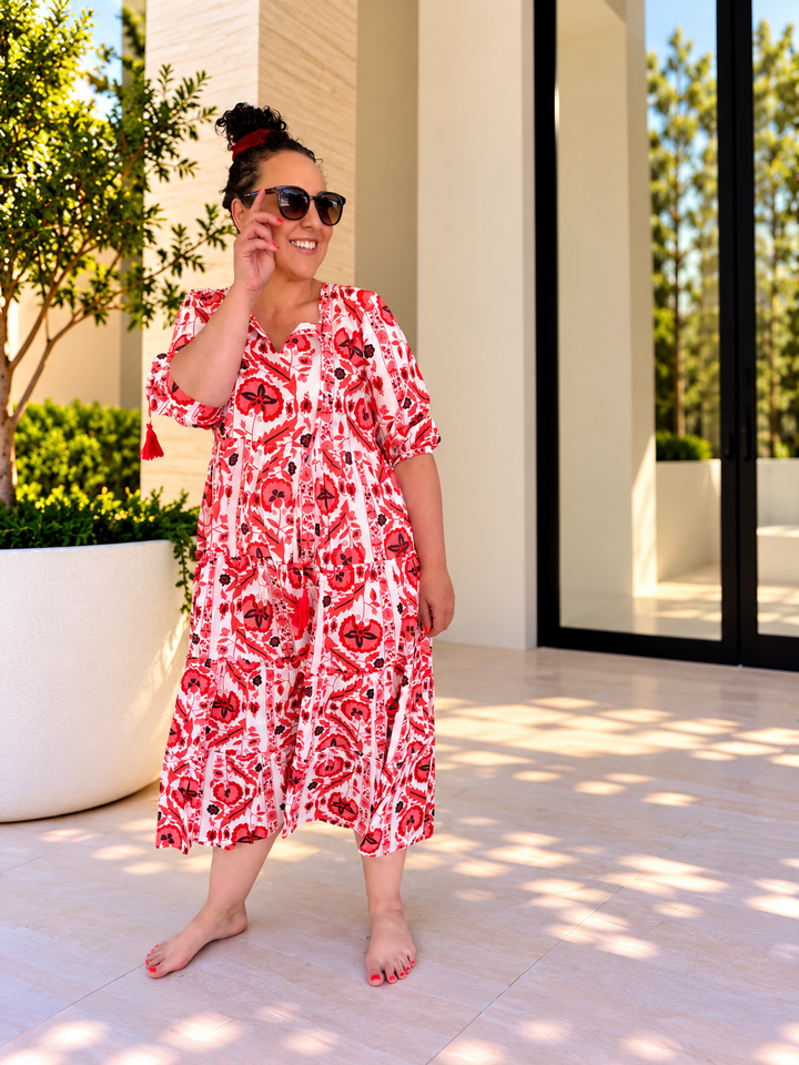 Shimona Dress- Maruka Red