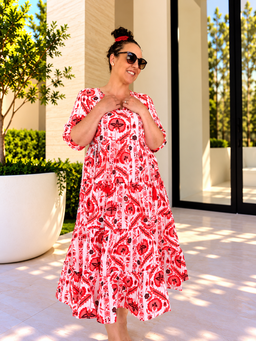 Shimona Dress- Maruka Red