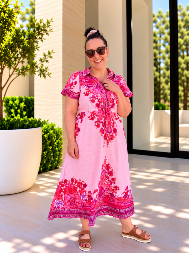 Reiss Midi Dress- Pink Print