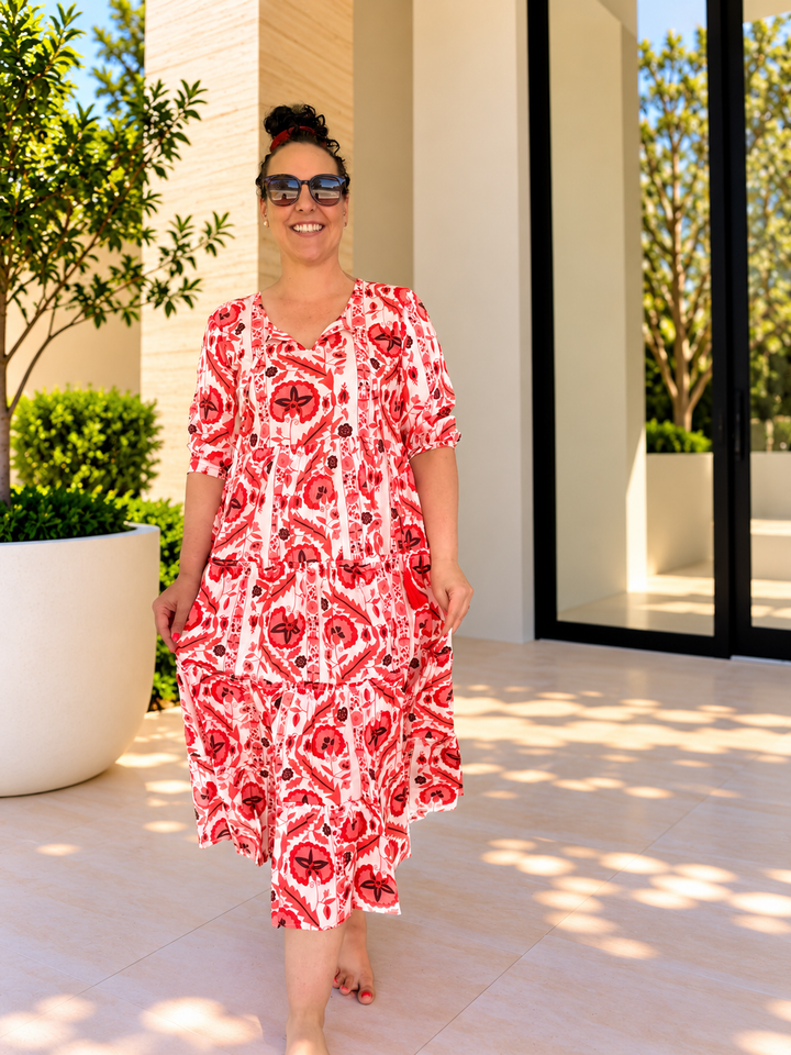 Shimona Dress- Maruka Red