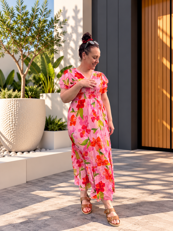 Valeria Maxi Dress - Pink Floral