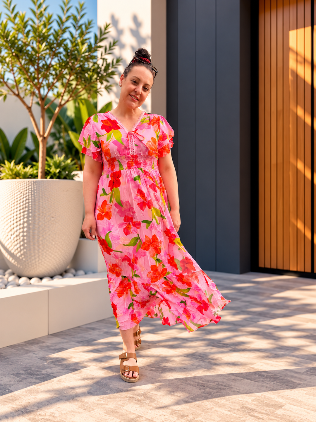 Valeria Maxi Dress - Pink Floral
