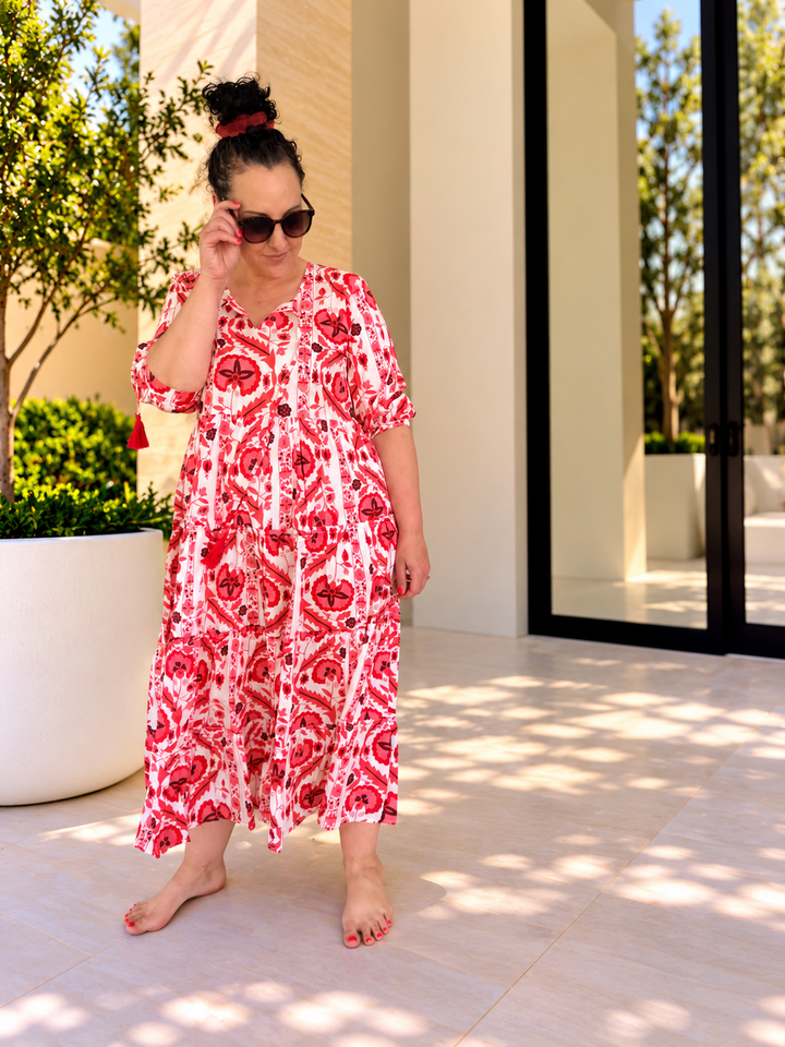 Shimona Dress- Maruka Red
