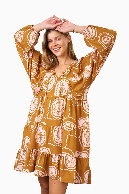 Aaliyah Dress - Brown Pink