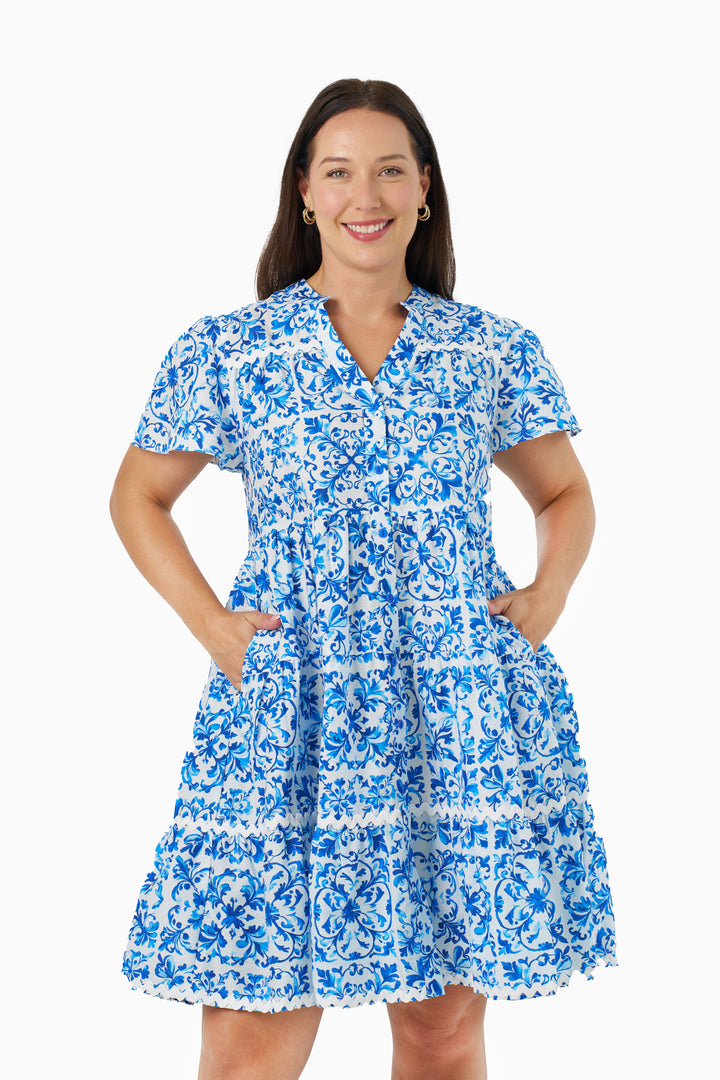 Ameera Dress - Porcelain Print