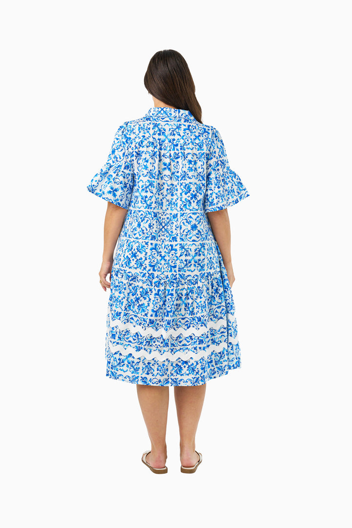 Ameera Midi Dress - Porcelain Print