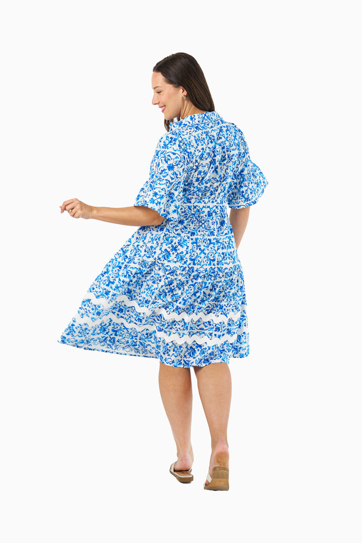 Ameera Midi Dress - Porcelain Print