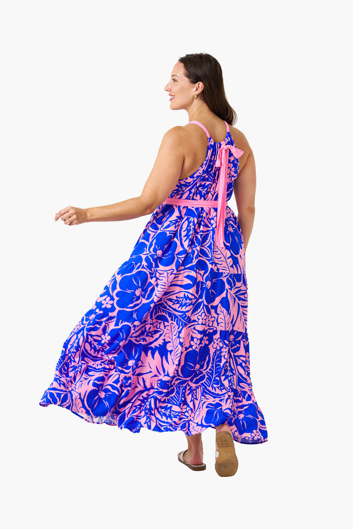 Amna Strap Dress - Blue Pink Floral