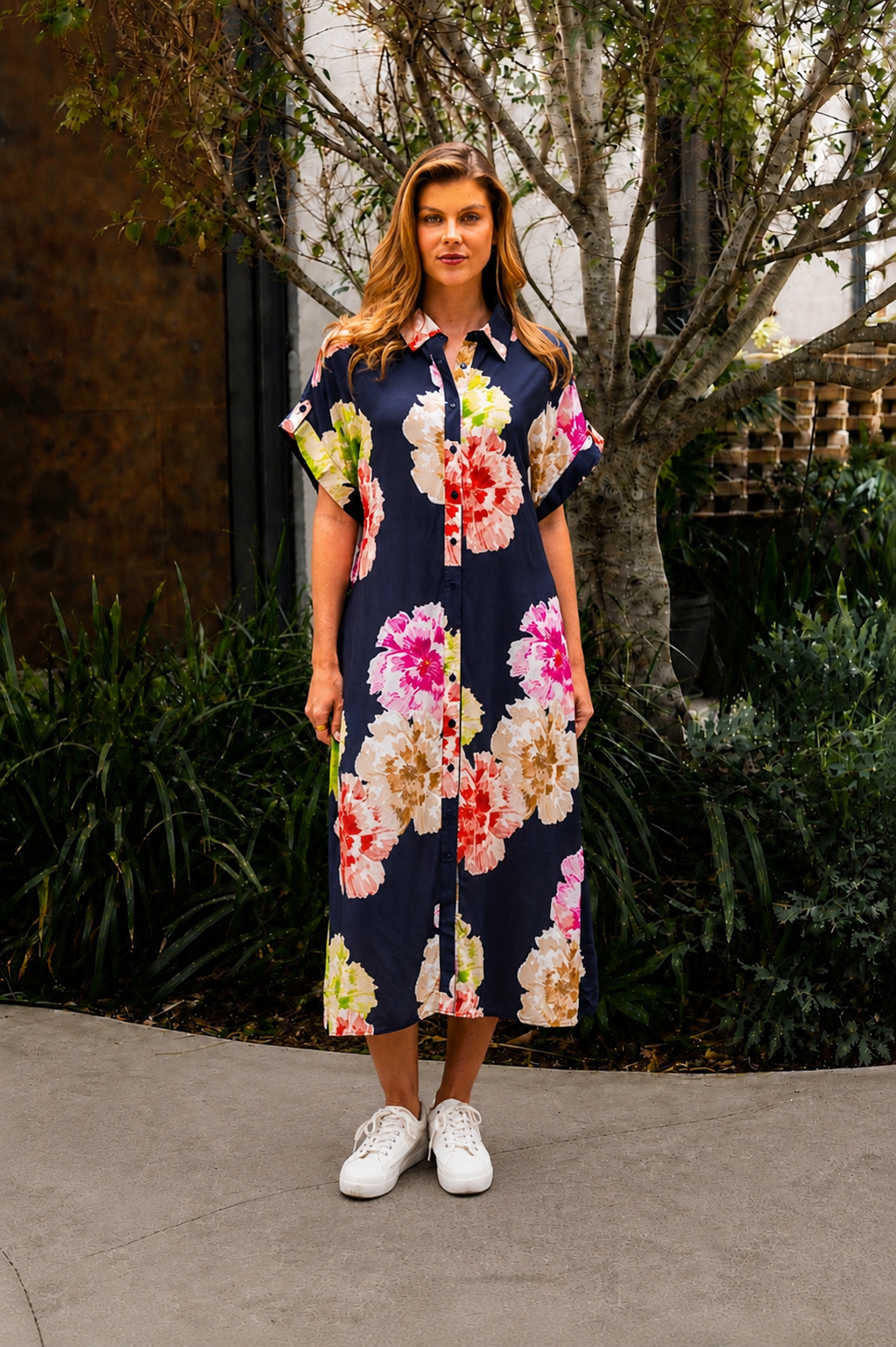 Banderra Midi Dress – Navy Multi Floral