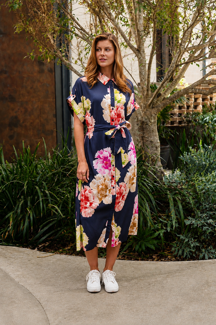 Banderra Midi Dress – Navy Multi Floral
