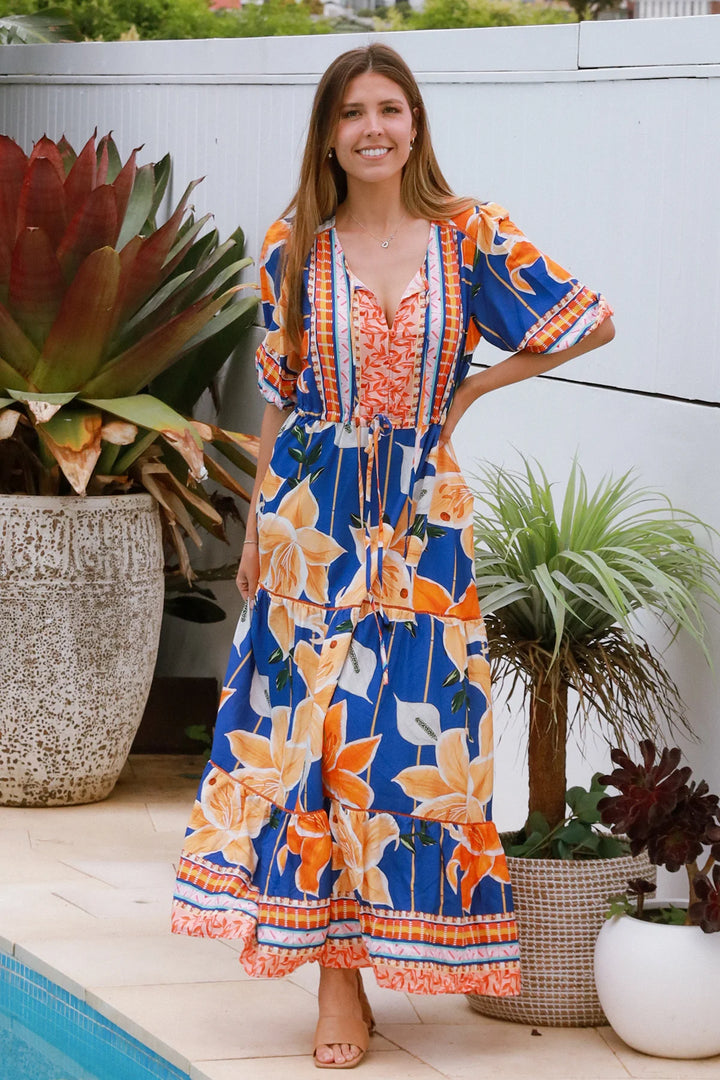 Birdie Maxi Dress – Blue Floral Print