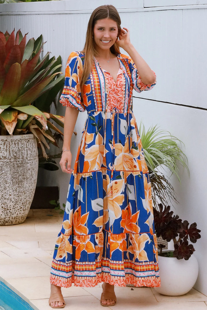 Birdie Maxi Dress – Blue Floral Print