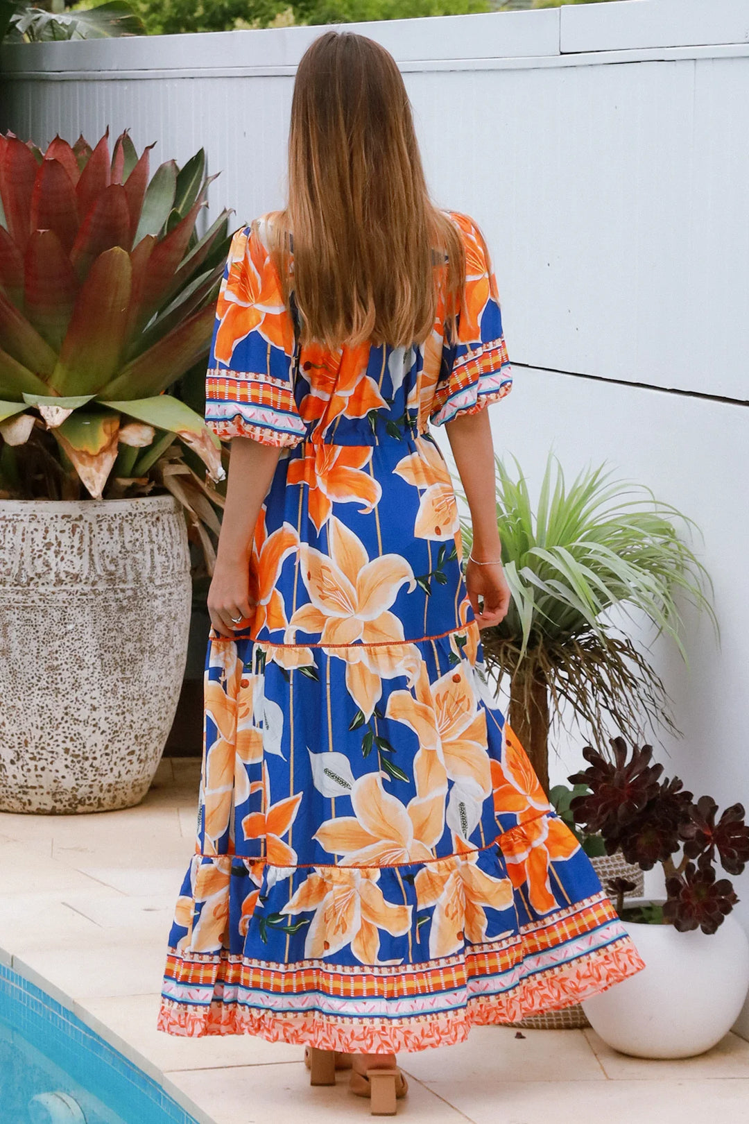 Birdie Maxi Dress – Blue Floral Print