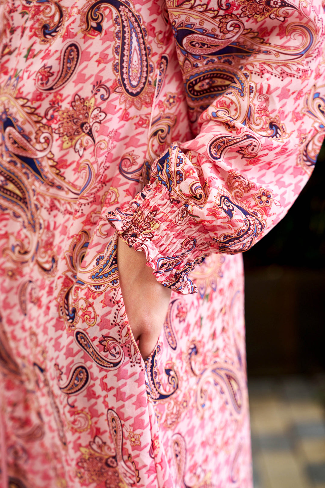 Cecile Midi Dress - Pink Print