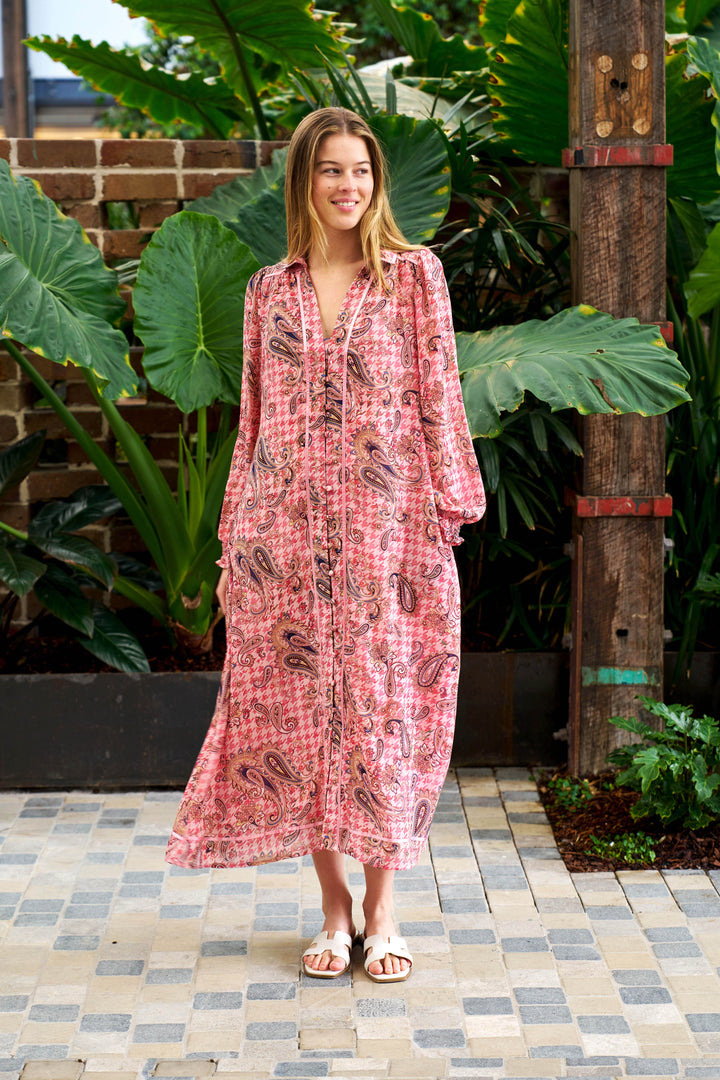 Cecile Midi Dress - Pink Print