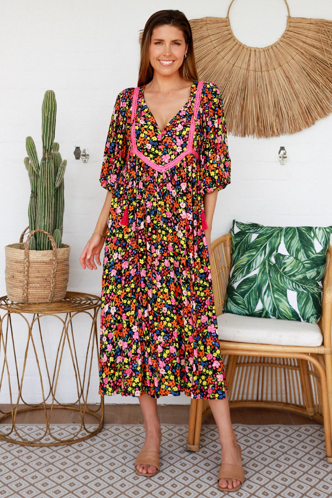 Claire Midi Dress - Black
