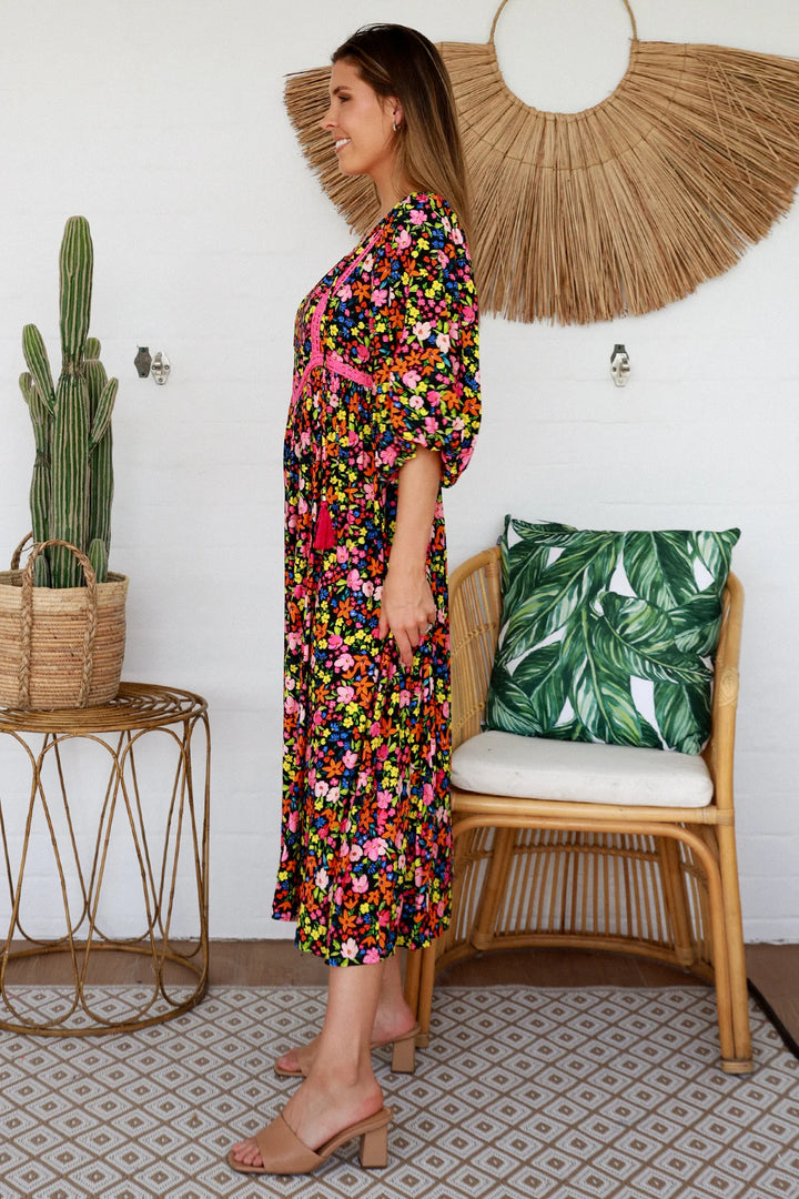 Claire Midi Dress - Black