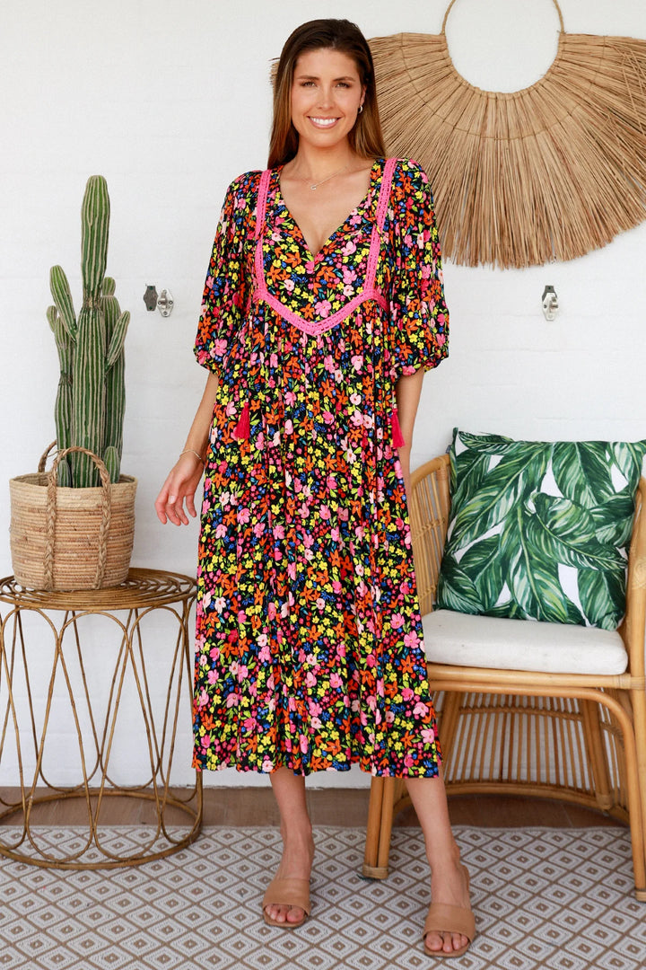 Claire Midi Dress - Black