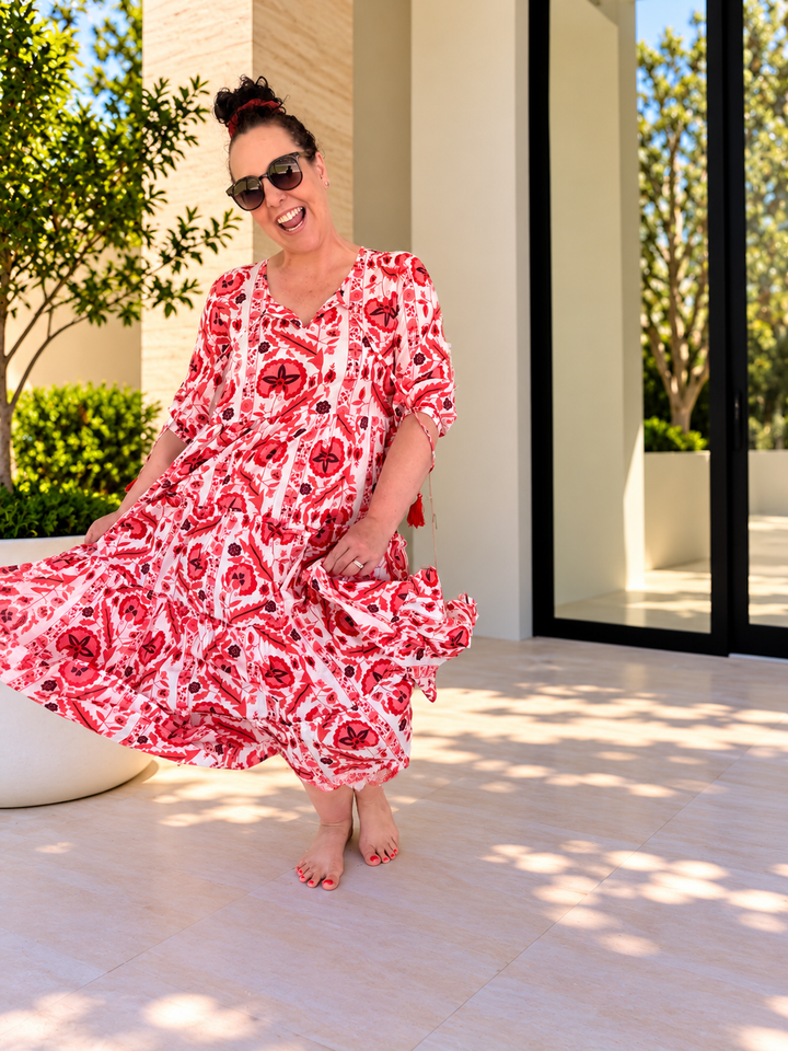 Shimona Dress- Maruka Red