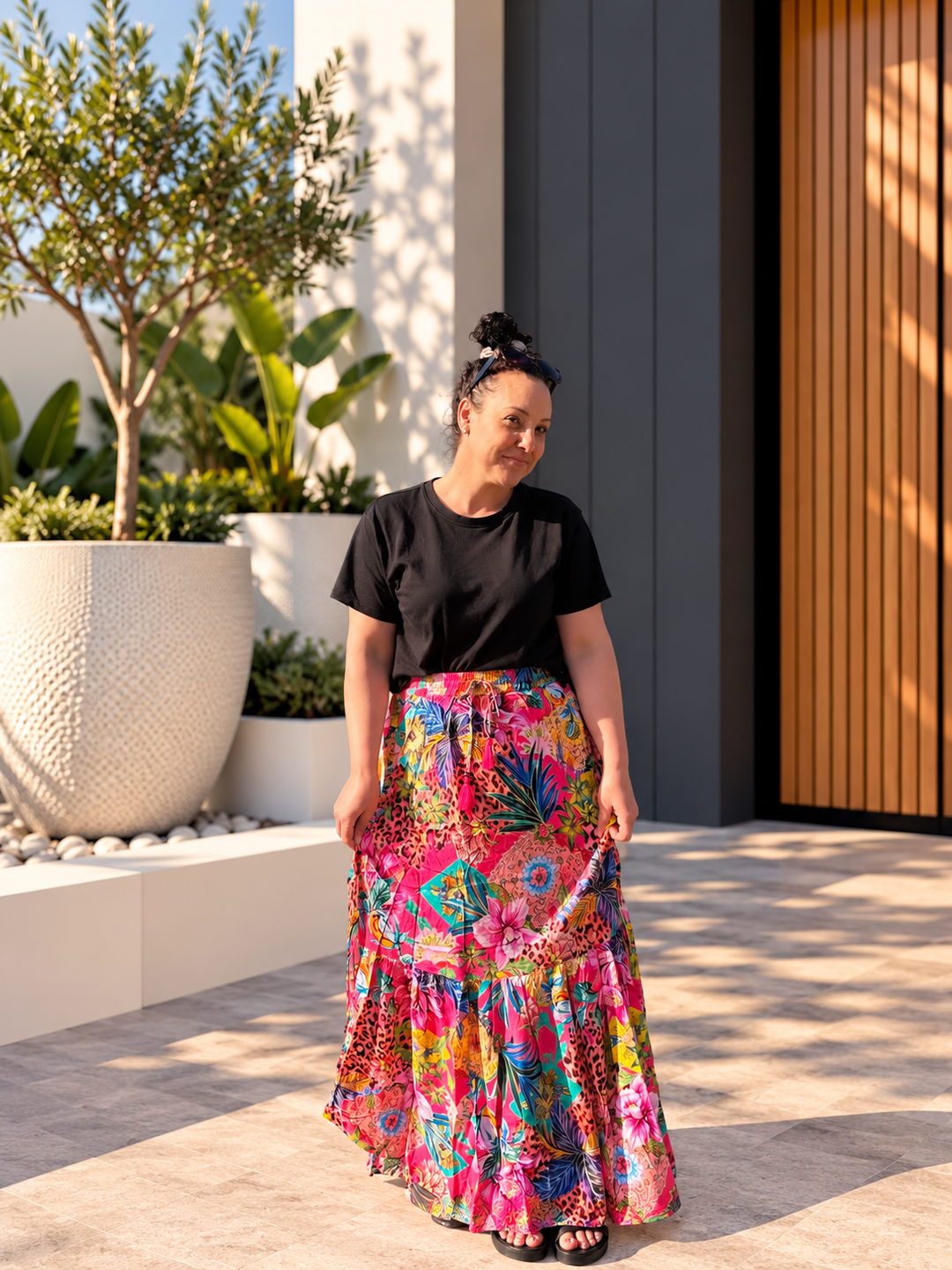 Sharon Maxi Skirt - Multi Colour Print
