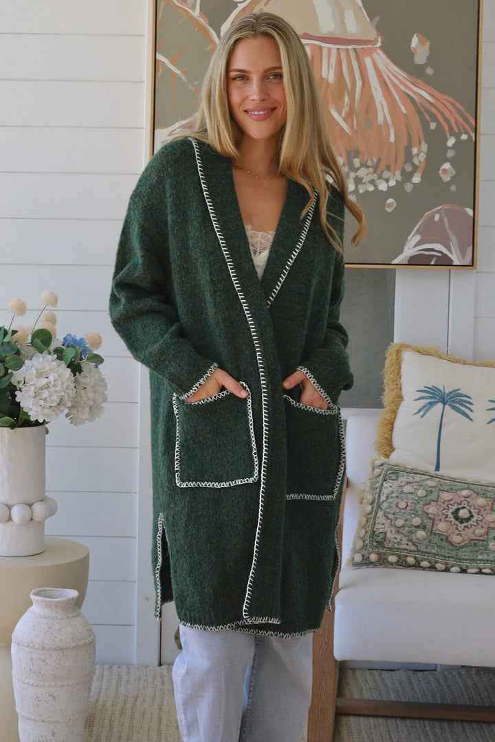Darcy Long Cardigan – Green