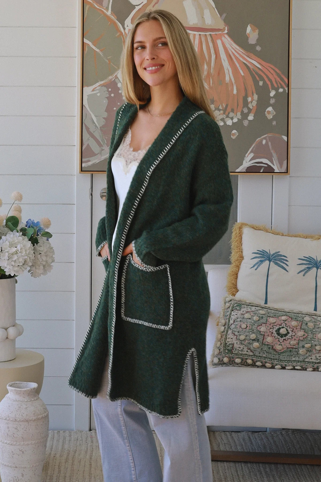 Darcy Long Cardigan – Green