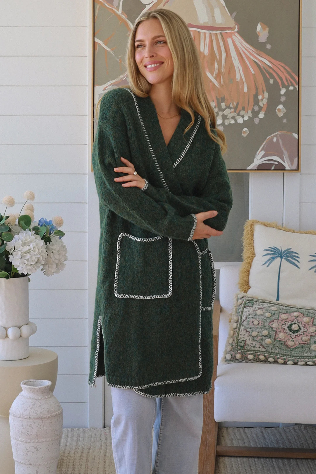 Darcy Long Cardigan – Green