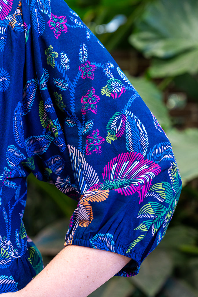 Davis Midi Dress – Navy Rhythm