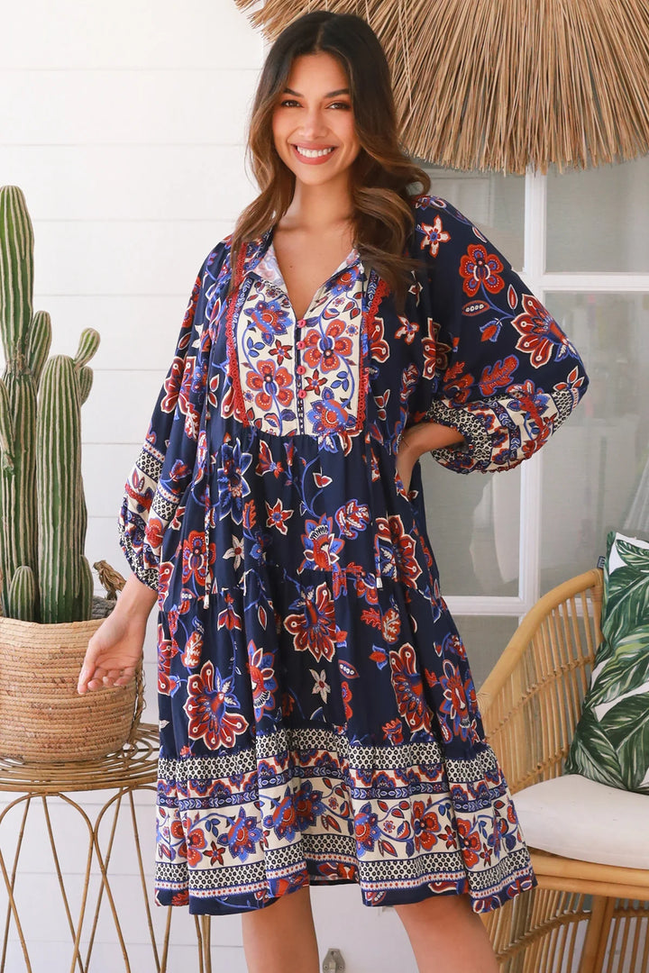 Diana Dress-Navy pirnt