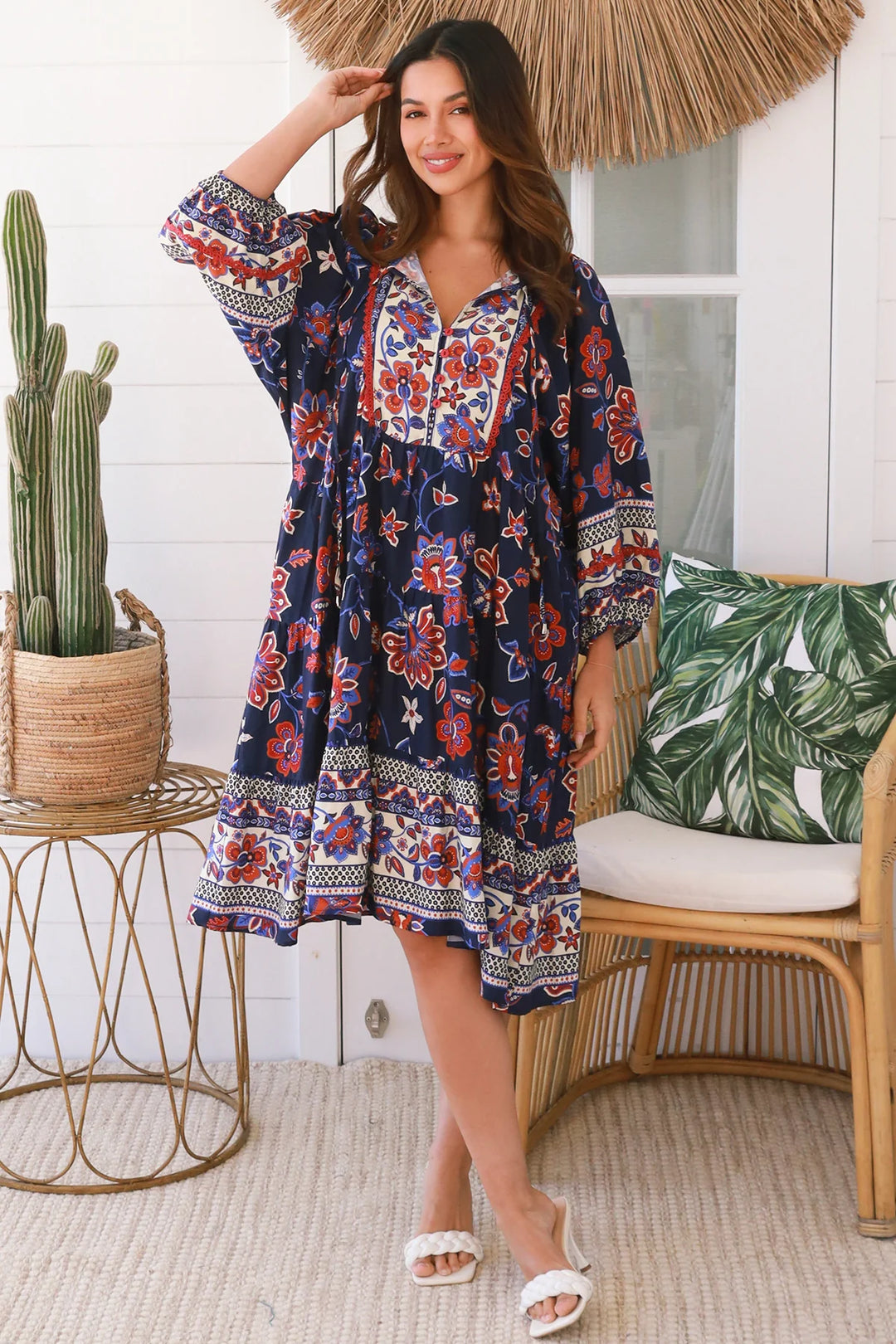 Diana Dress-Navy pirnt