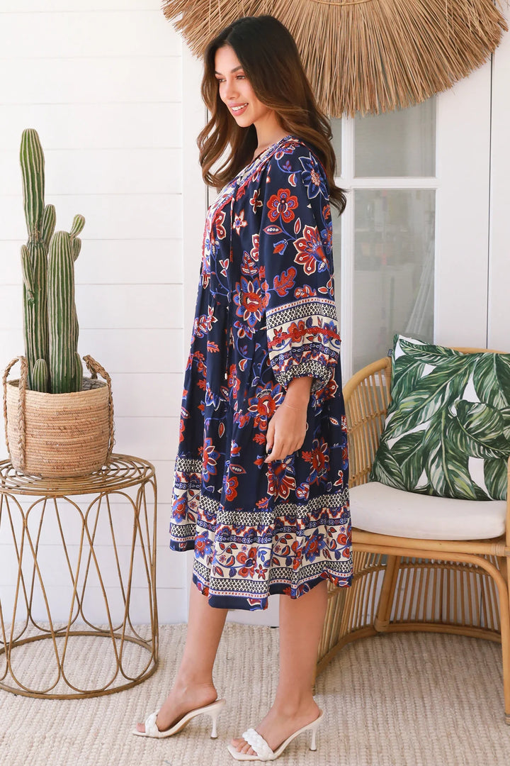 Diana Dress-Navy pirnt