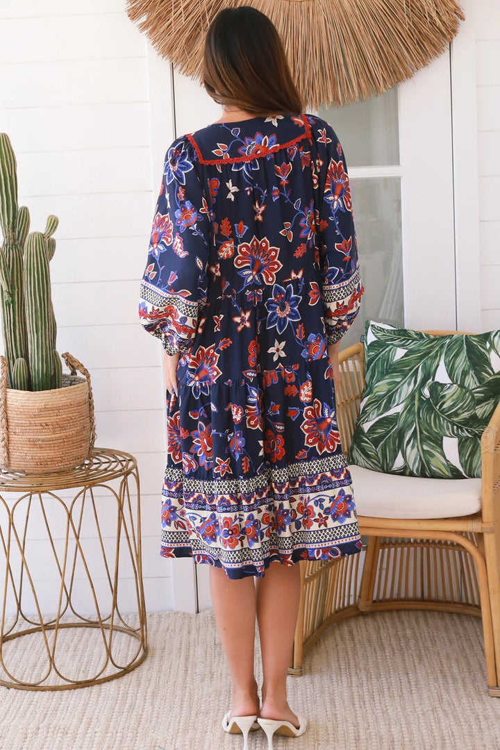 Diana Dress-Navy pirnt