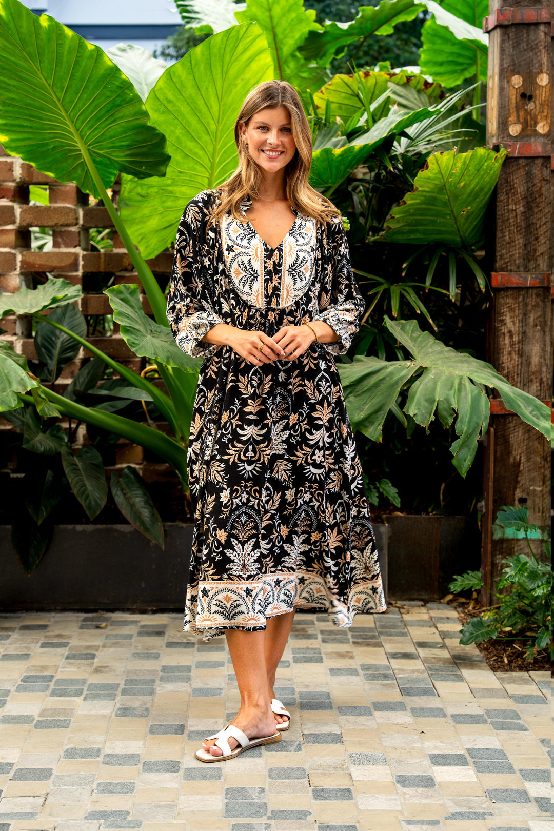 Emmaline Dress-Black print