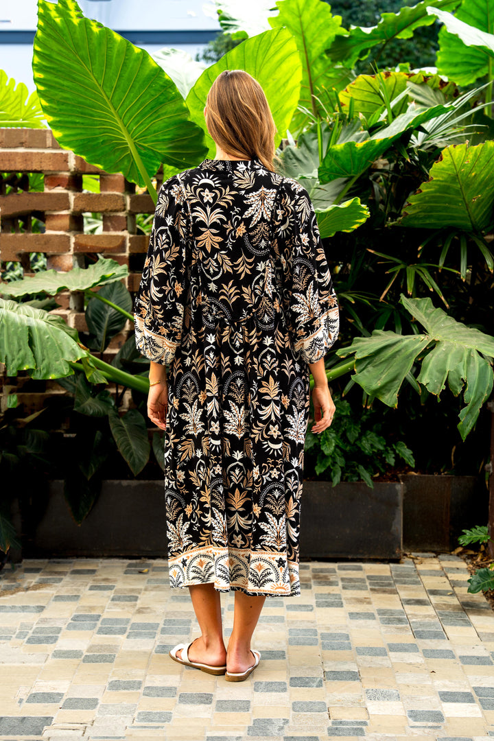 Emmaline Dress-Black print
