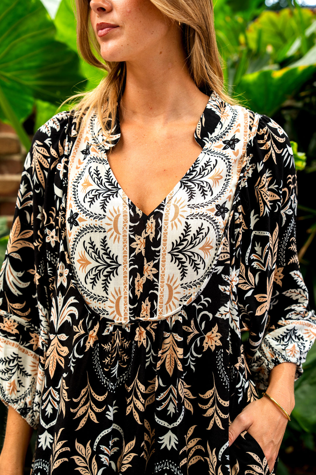 Emmaline Dress-Black print