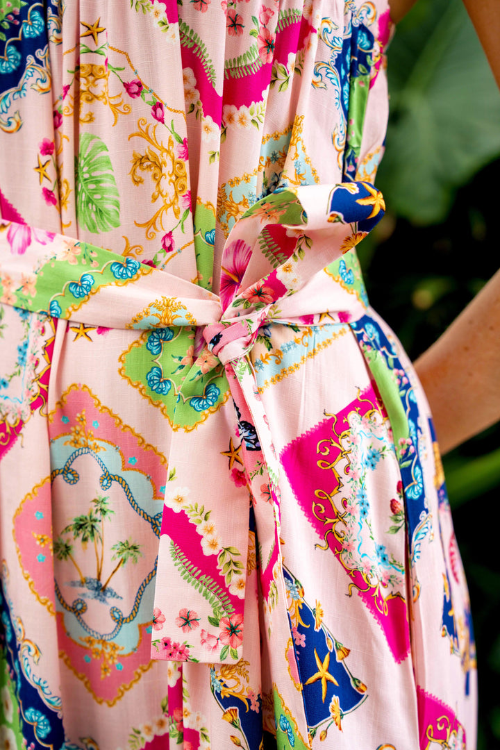 Farfalla Strap Dress-Pink