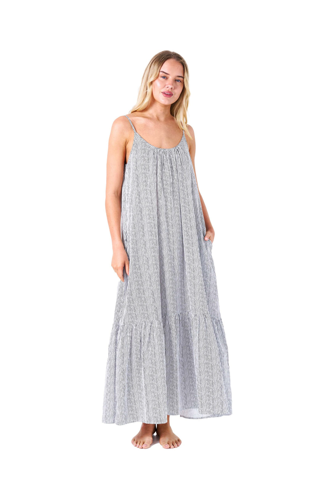 Primrose-Farley Dress black stripes