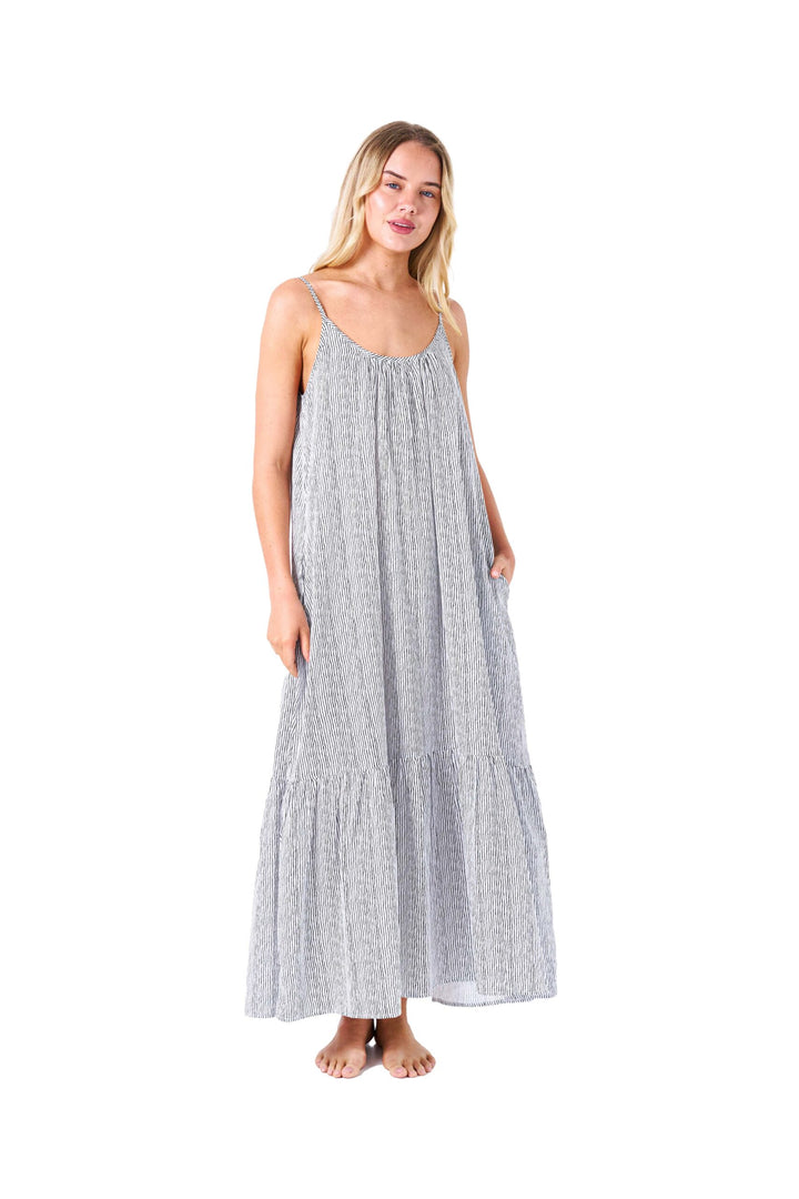 Primrose-Farley Dress black stripes