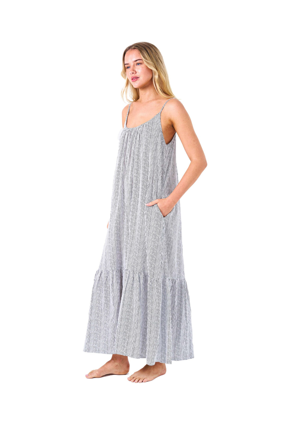 Primrose-Farley Dress black stripes