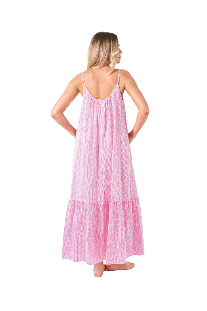 Primrose-Farley Dress hot pink stripes