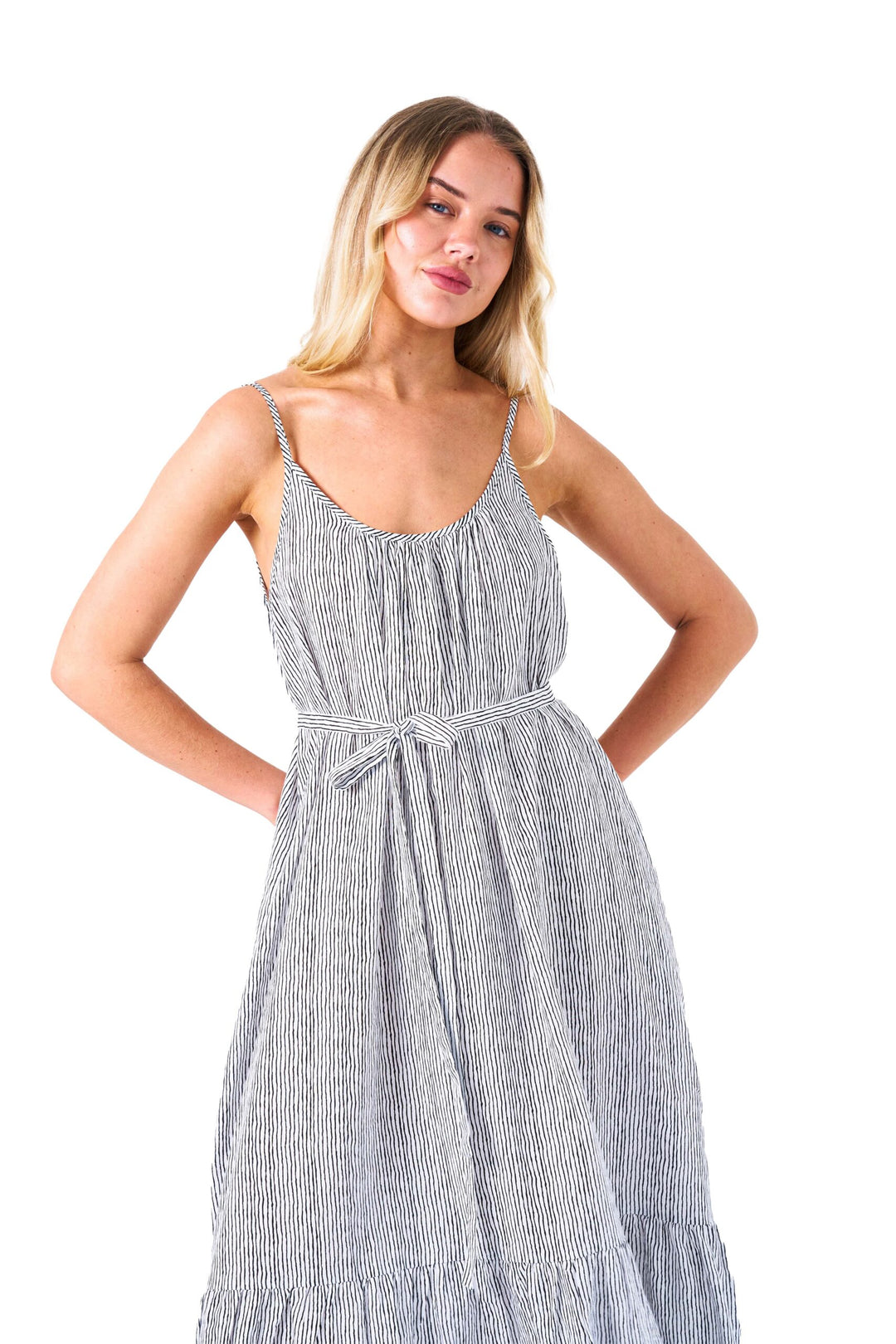 Primrose-Farley Dress black stripes