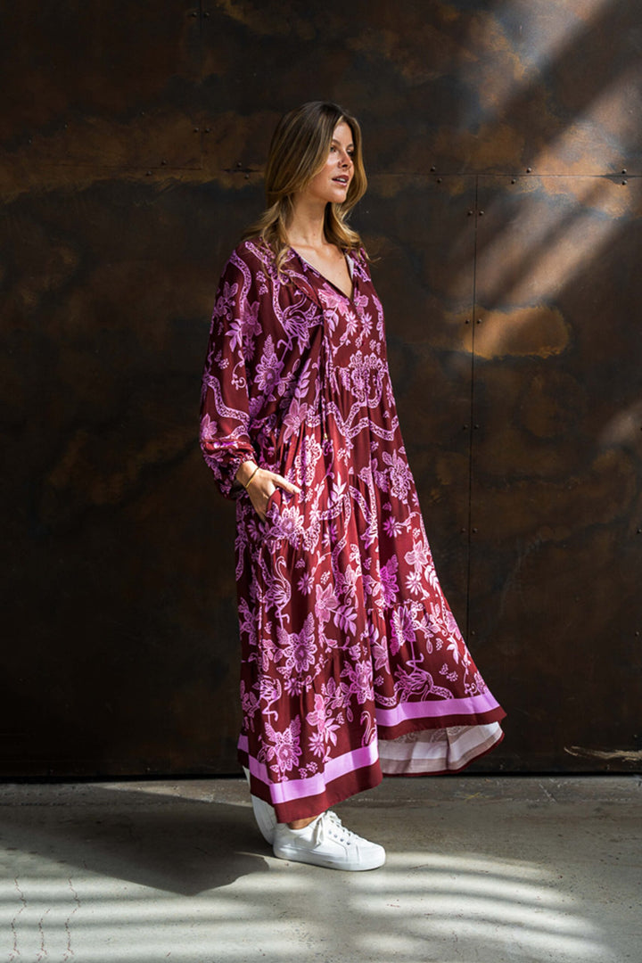 Franca Maxi Dress – Maroon Lilac