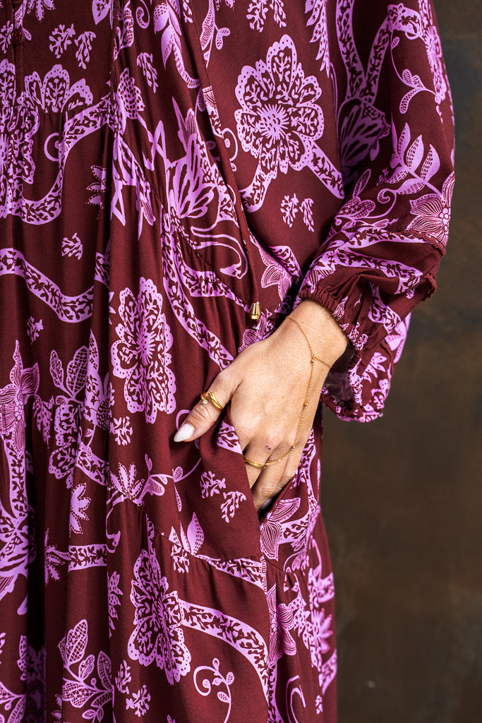 Franca Maxi Dress – Maroon Lilac
