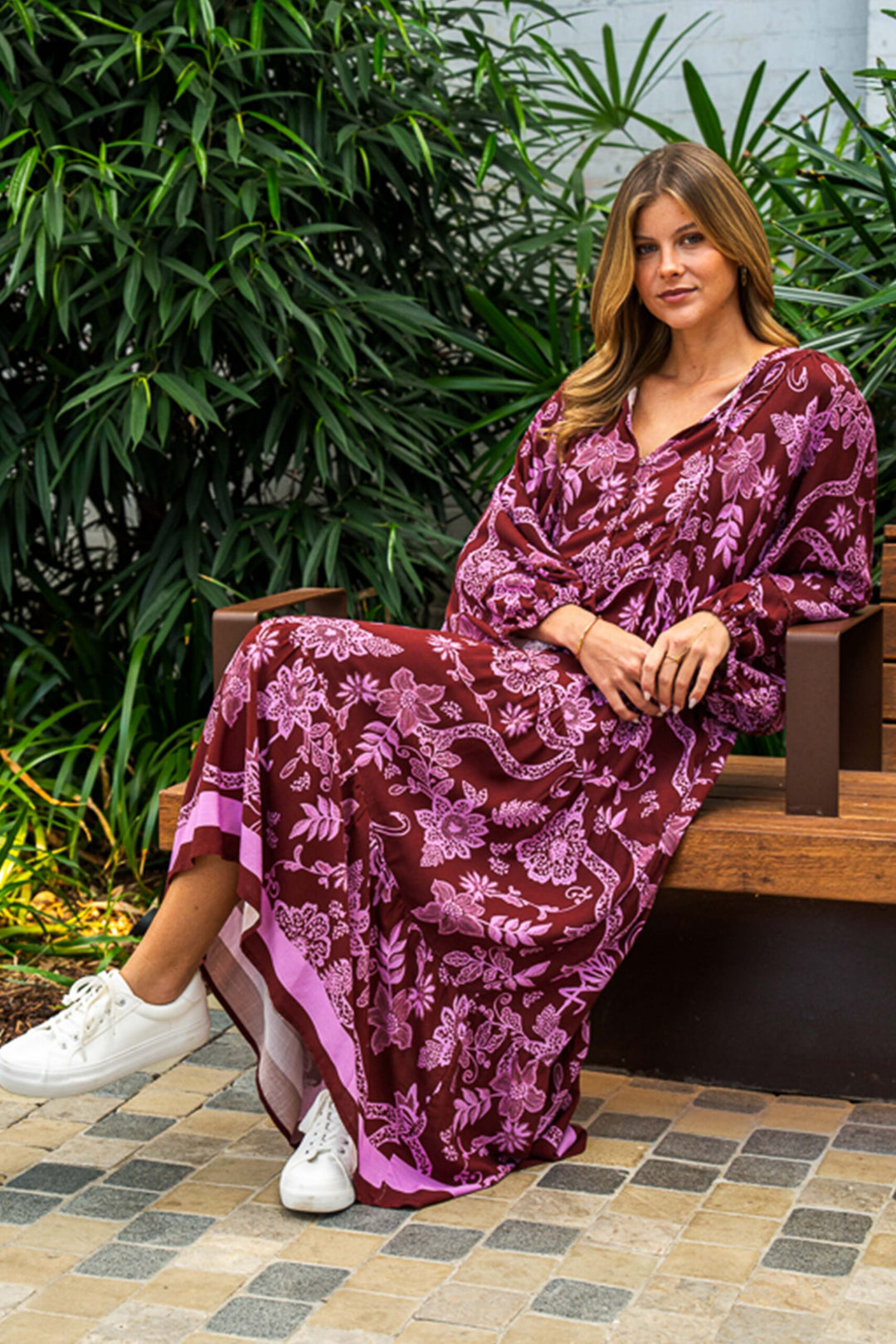 Franca Maxi Dress – Maroon Lilac