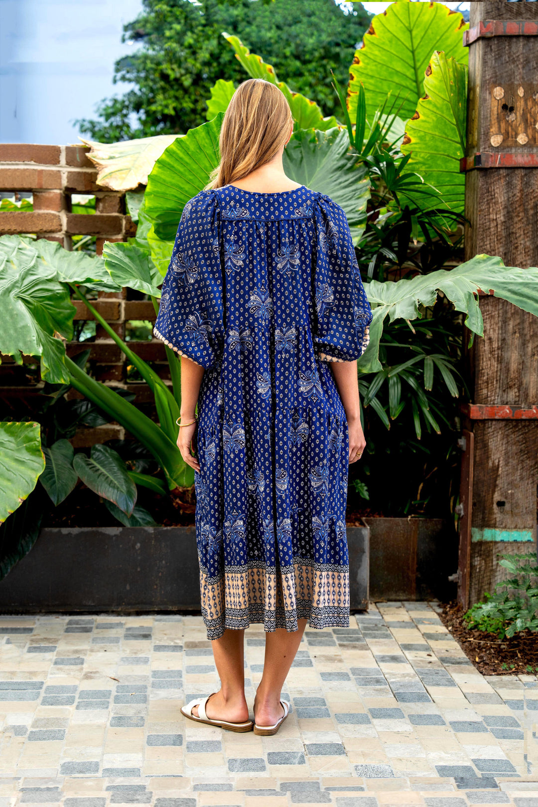 Fuentes Dress-Blue print