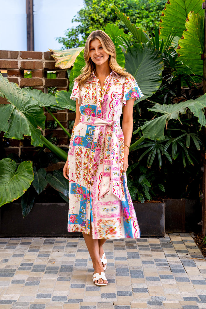 Habiba Midi Dress-Pink