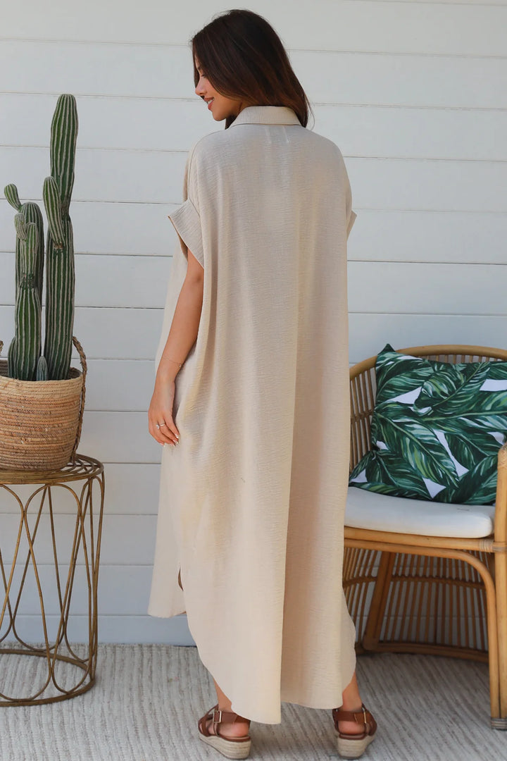 Ivy Shirt Dress – Beige