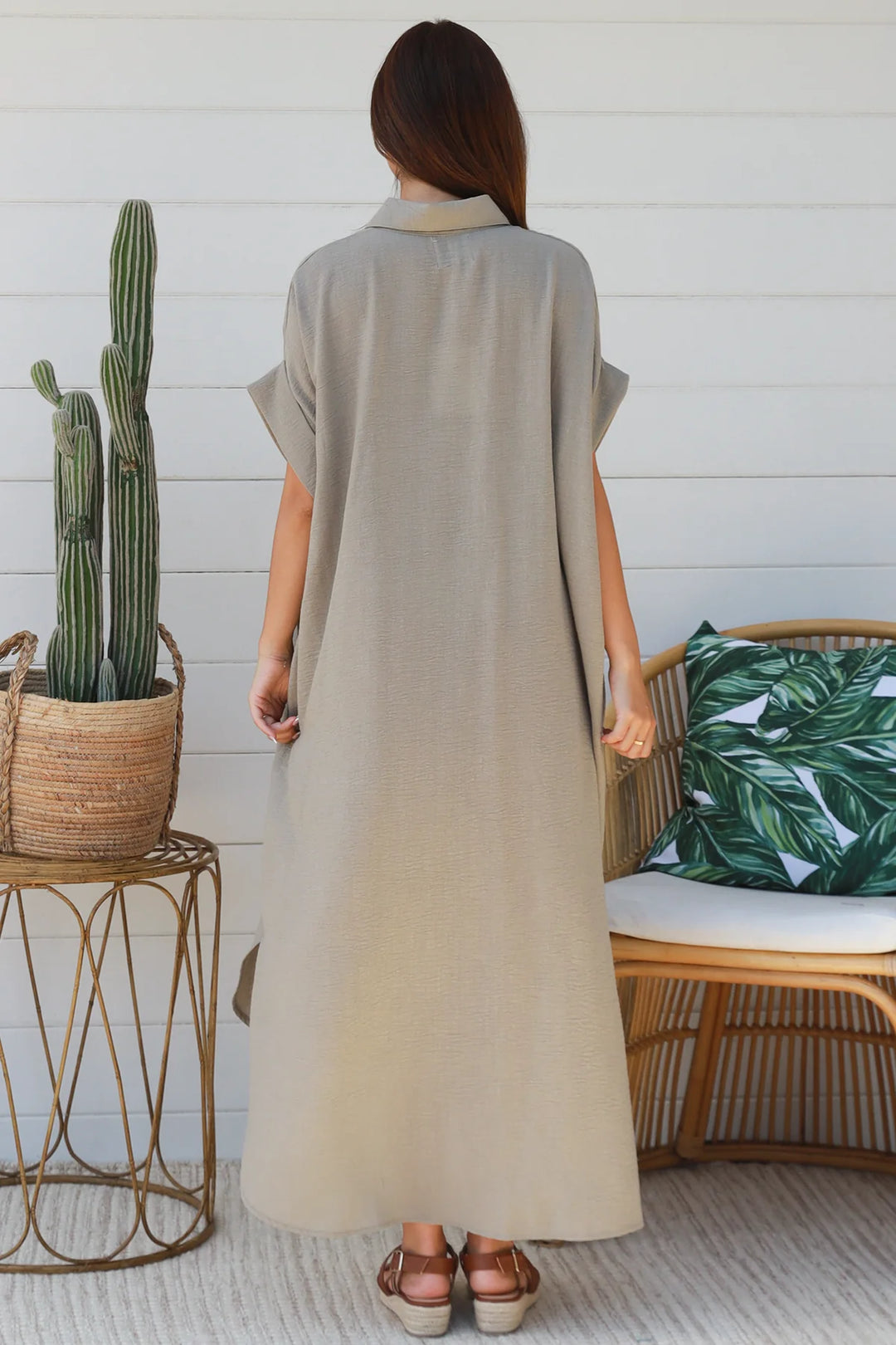 Ivy Shirt Dress – Stone