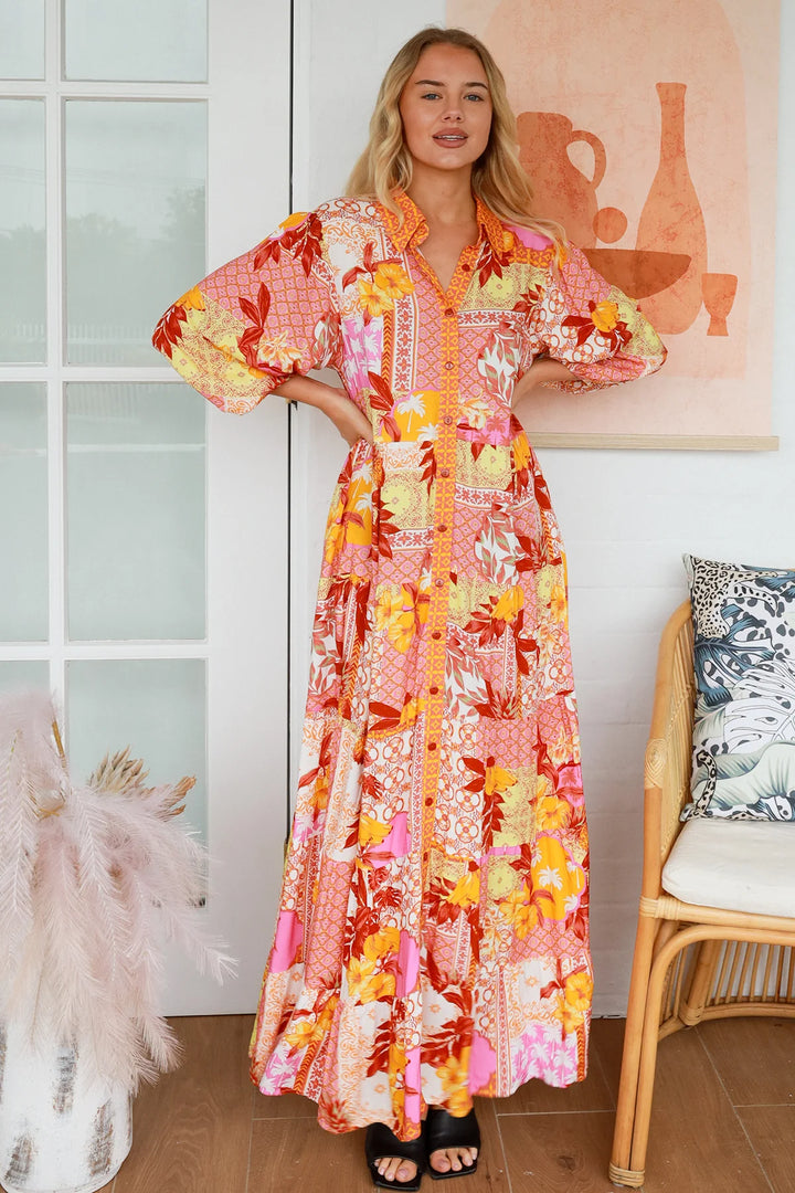 Jacqueline 3/4 Sleeve Maxi Dress